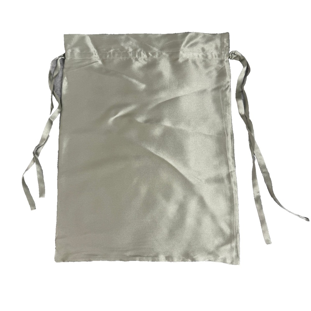 100% Silk Drawstring Luxury Travel Lingerie or Jewelry/Accessory Bag Sage Green